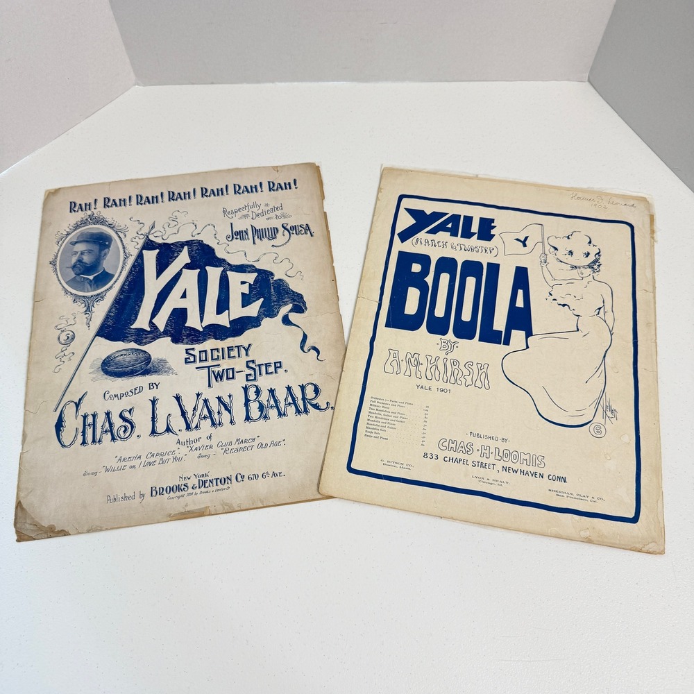 Antique‎ Yale University Sheet Music Lot 1894 1901 Yale Boola Two-Step